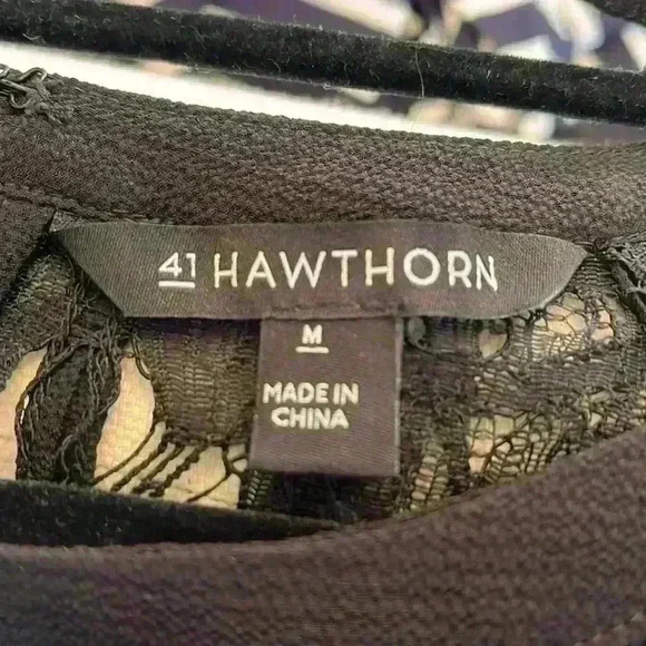 41 Hawthorn Black Sleeveless Blouse Top with Crochet Detail Size M - Picture 10 of 12